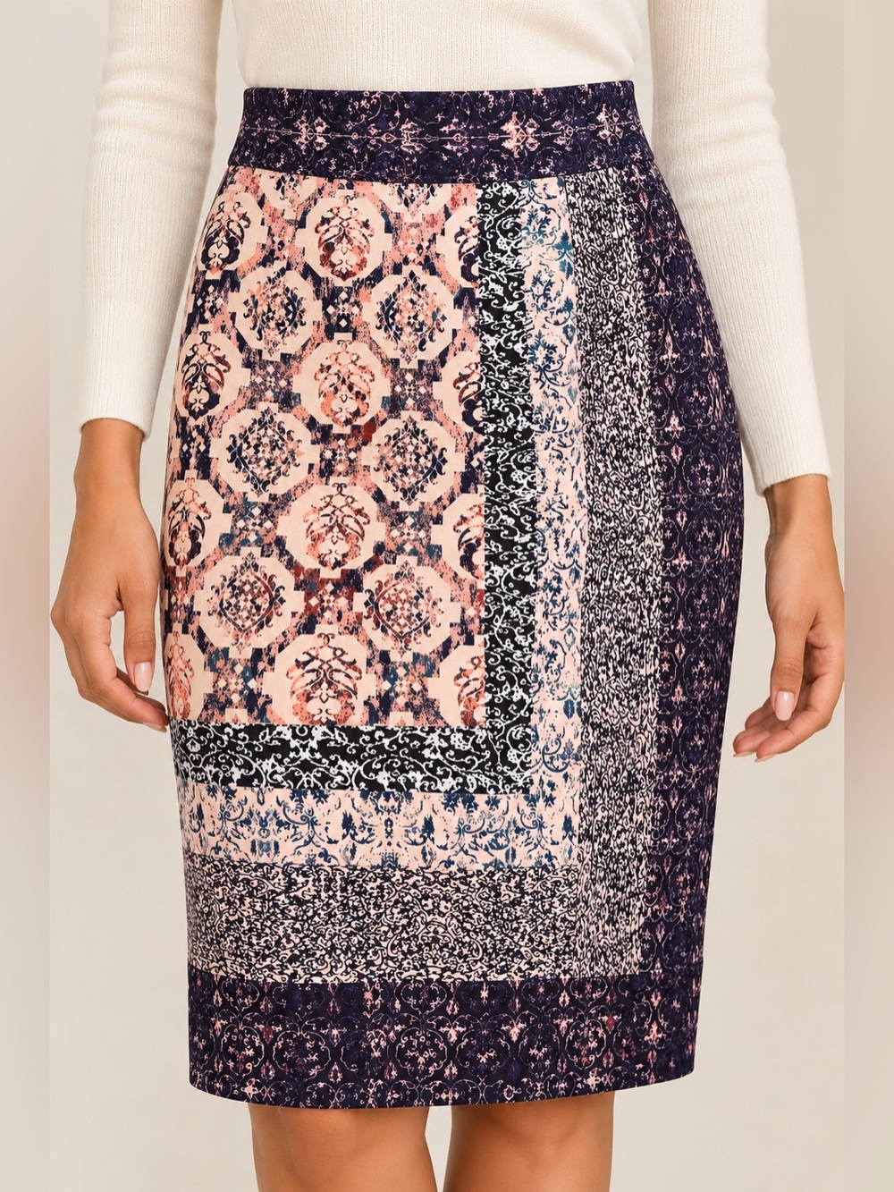 Antonio Melani Bertie Pencil Skirt Misty Rose Size 2 Boho Chic